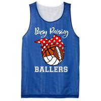 Busy Raising Ballers Volleyball Football Basketball Mom Funny Gift Mesh Reversible Basketball Jersey Tank