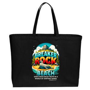 Breaker Rock Beach GodS Rocksolid Truth Christian Vbs 2024 Cotton Canvas Jumbo Tote