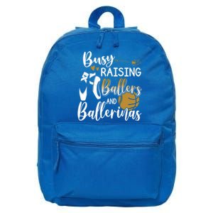 Busy Raising Ballers And Ballerinas Baseball Dance Mom Funny Gift 16 in Basic Backpack