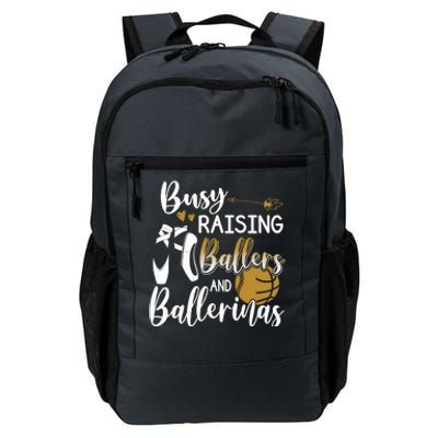 Busy Raising Ballers And Ballerinas Baseball Dance Mom Funny Gift Daily Commute Backpack