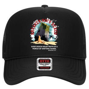 Breaker Rock Beach Gods Rock Solid Truth In A World Vbs 2024 High Crown Mesh Back Trucker Hat