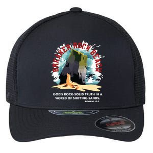 Breaker Rock Beach Gods Rock Solid Truth In A World Vbs 2024 Flexfit Unipanel Trucker Cap