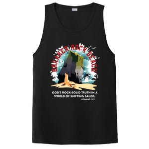 Breaker Rock Beach Gods Rock Solid Truth In A World Vbs 2024 PosiCharge Competitor Tank