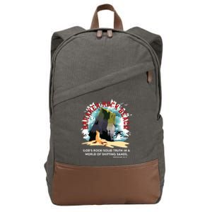 Breaker Rock Beach Gods Rock Solid Truth In A World Vbs 2024 Cotton Canvas Backpack