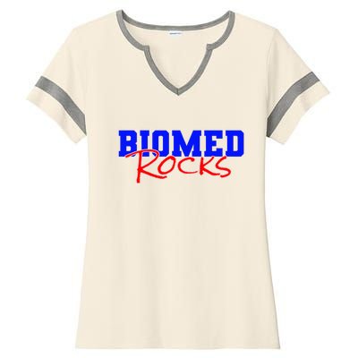 Biomed Rocks Bme College Funny Engineers Technician Ladies Halftime Notch Neck Tee