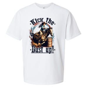 Barrel Racing Cowgirl Kick The Dust Up Rodeo Barrel Racer Sueded Cloud Jersey T-Shirt