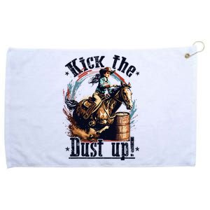 Barrel Racing Cowgirl Kick The Dust Up Rodeo Barrel Racer Grommeted Golf Towel