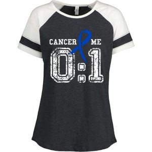 Blue Ribbon Cancer 0:1 Awareness Survivor Enza Ladies Jersey Colorblock Tee