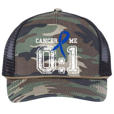 Blue Ribbon Cancer 0:1 Awareness Survivor Retro Rope Trucker Hat Cap