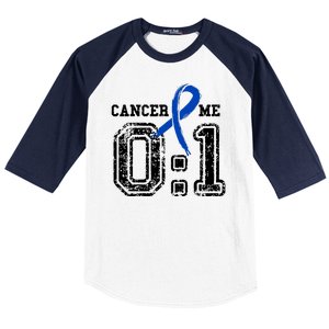 Blue Ribbon Cancer 0:1 Awareness Survivor Baseball Sleeve Shirt