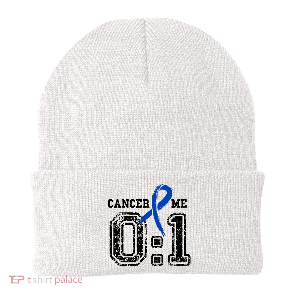 Blue Ribbon Cancer 0:1 Awareness Survivor Beanie