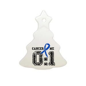 Blue Ribbon Cancer 0:1 Awareness Survivor Ceramic Tree Ornament