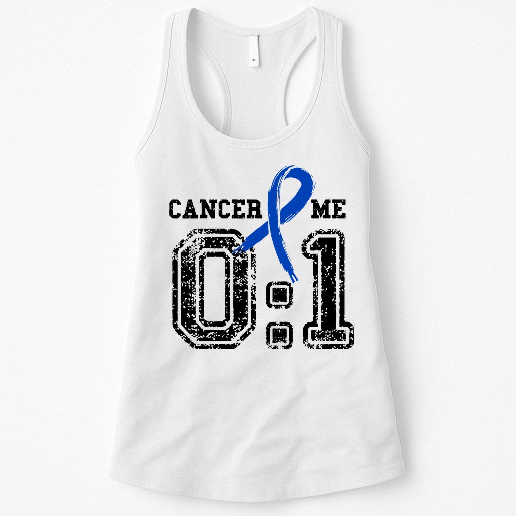 Blue Ribbon Cancer 0:1 Awareness Survivor Womens Tank Top