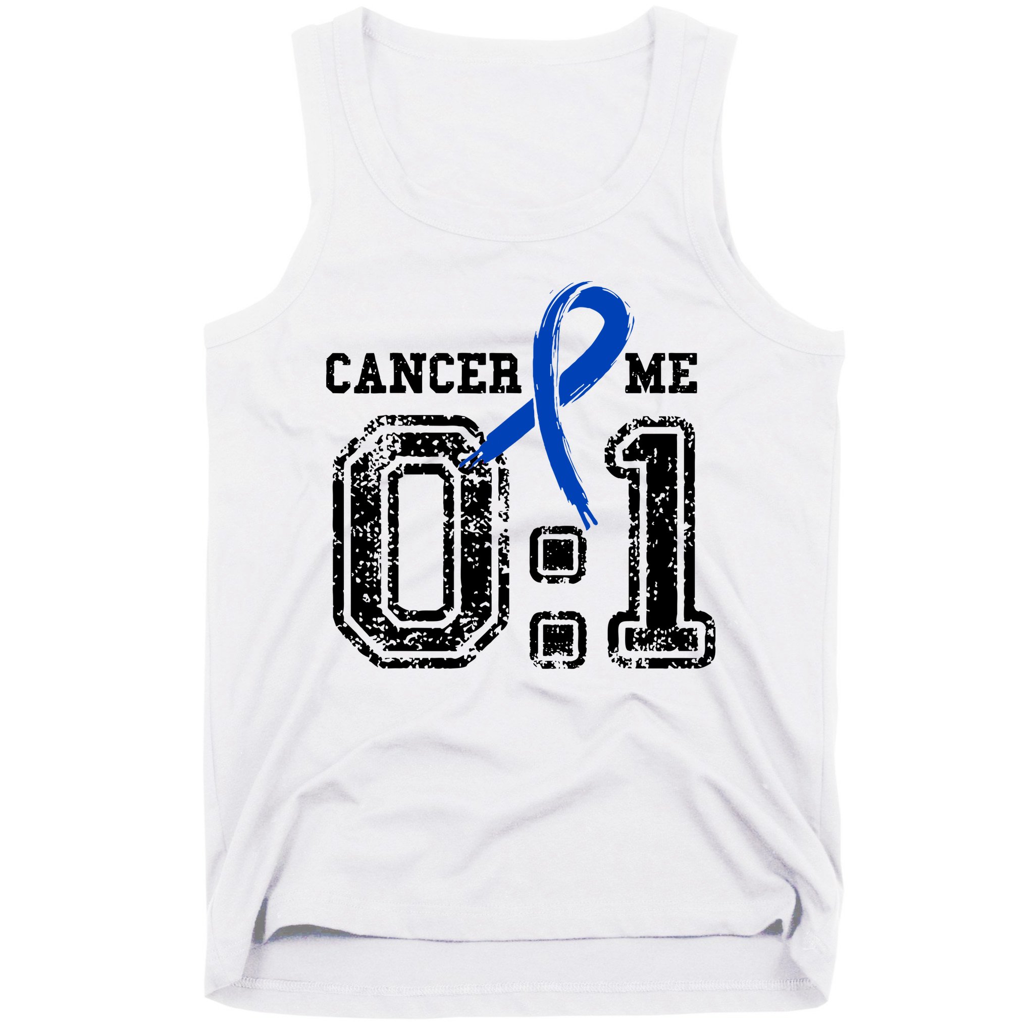 Blue Ribbon Cancer 0:1 Awareness Survivor Tank Top