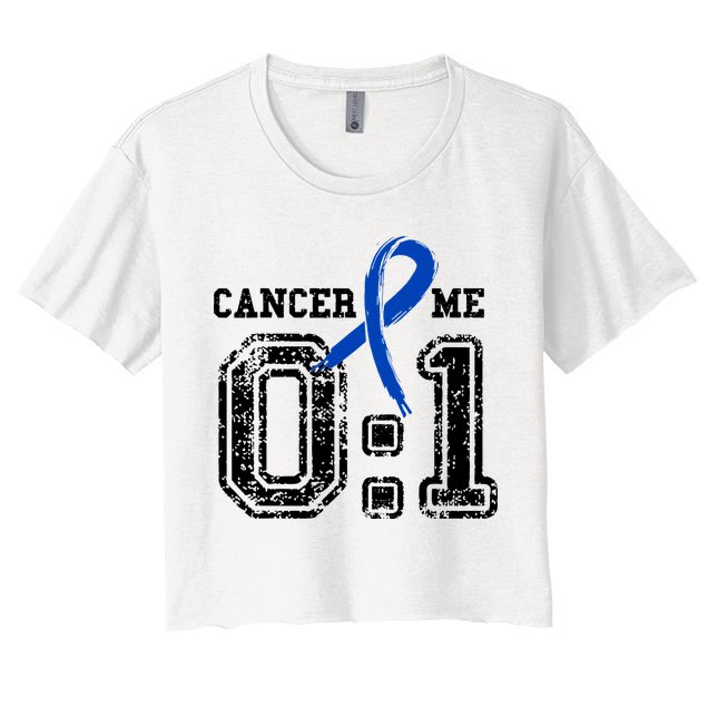 Blue Ribbon Cancer 0:1 Awareness Survivor Crop Top