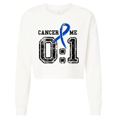 Blue Ribbon Cancer 0:1 Awareness Survivor Cropped Pullover Crew