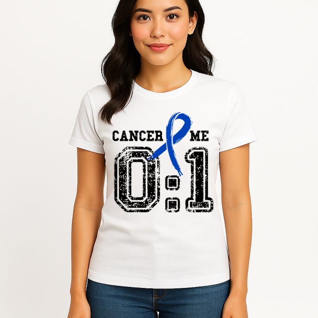 Blue Ribbon Cancer 0:1 Awareness Survivor Womens T-Shirt