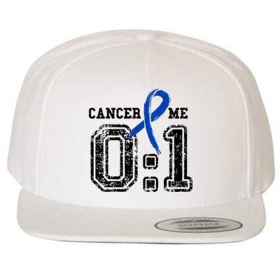 Blue Ribbon Cancer 0:1 Awareness Survivor Wool Snapback Cap