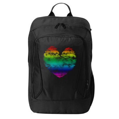 Big Rainbow Clouds Heart Tee Cute Valentines Day Gift City Backpack