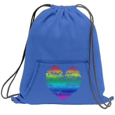 Big Rainbow Clouds Heart Tee Cute Valentines Day Gift Sweatshirt Cinch Pack Bag