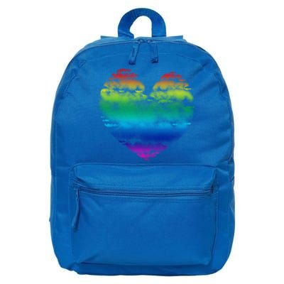 Big Rainbow Clouds Heart Tee Cute Valentines Day Gift 16 in Basic Backpack