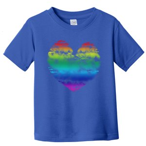 Big Rainbow Clouds Heart Tee Cute Valentines Day Gift Toddler T-Shirt