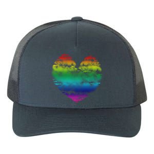 Big Rainbow Clouds Heart Tee Cute Valentines Day Gift Yupoong Adult 5-Panel Trucker Hat