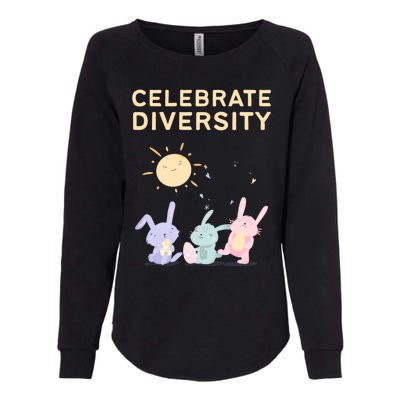 Bunny Rabbits Celebrate Diversity Gift Womens California Wash Sweatshirt