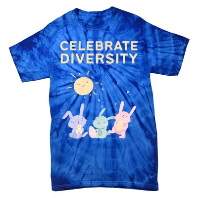 Bunny Rabbits Celebrate Diversity Gift Tie-Dye T-Shirt