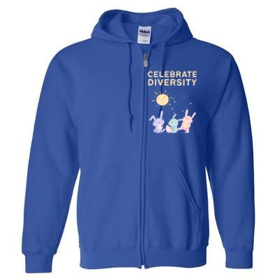 Bunny Rabbits Celebrate Diversity Gift Full Zip Hoodie