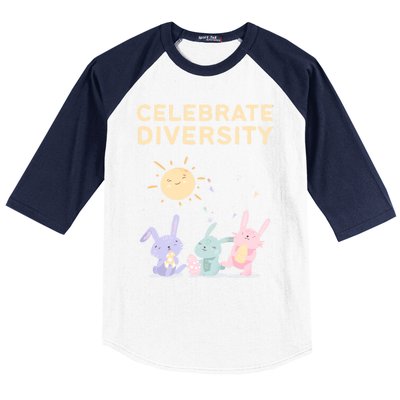 Bunny Rabbits Celebrate Diversity Gift Baseball Sleeve Shirt