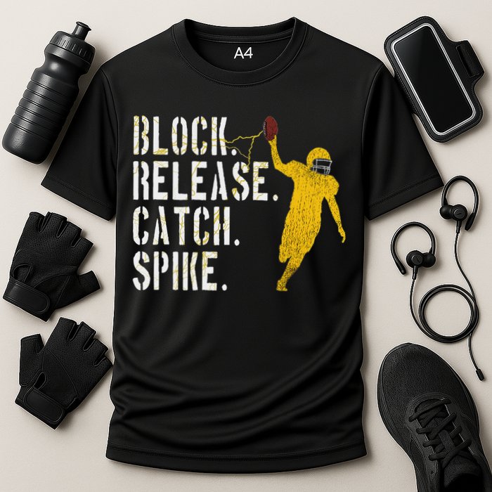 Block Release Catch Spike National Tight End Day Cooling Performance Crew T-Shirt