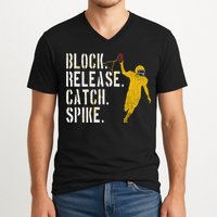 Block Release Catch Spike National Tight End Day V-Neck T-Shirt