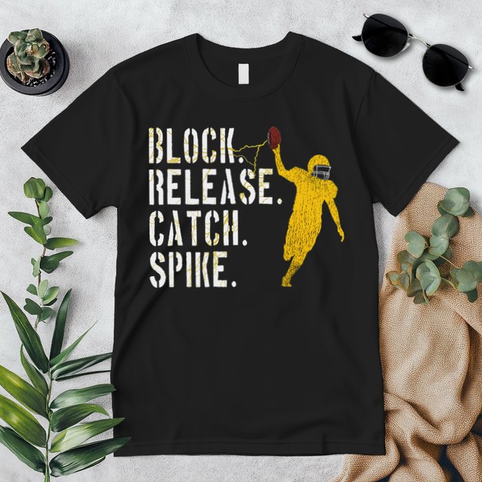 Block Release Catch Spike National Tight End Day Premium T-Shirt