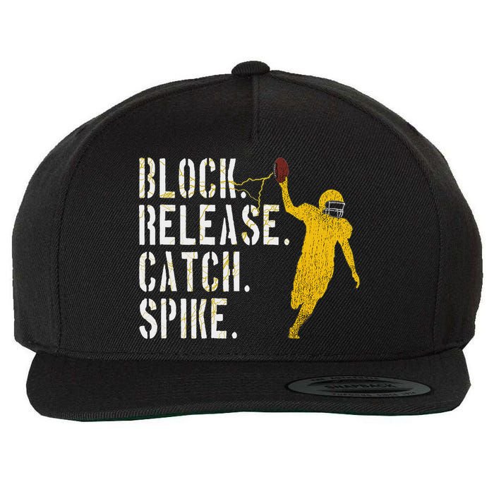 Block Release Catch Spike National Tight End Day Wool Snapback Cap
