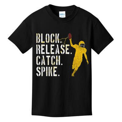 Block Release Catch Spike National Tight End Day Kids T-Shirt