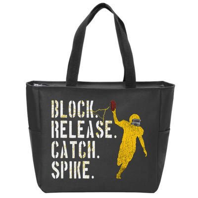 Block Release Catch Spike National Tight End Day Zip Tote Bag