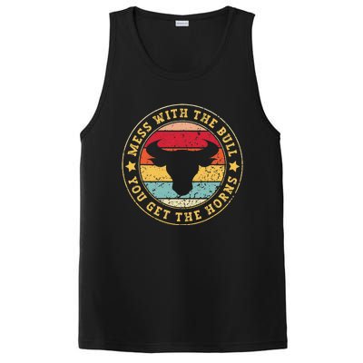 Bull Rider Cowboys Mess With The Bull YouLl Get The Horns PosiCharge Competitor Tank