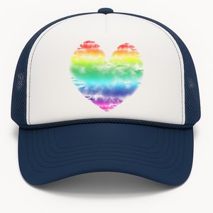 Big Rainbow Clouds Heart Tee Cute Valentines Day Gift Great Gift Trucker Hat