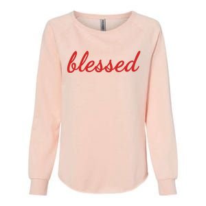 Blessed Red Christian Womens California Wash Sweatshirt