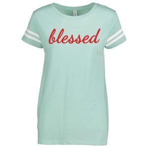 Blessed Red Christian Enza Ladies Jersey Football T-Shirt