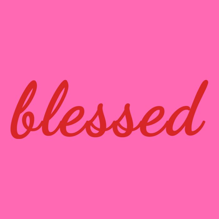 Blessed Red Christian Stripe Pom Pom Beanie