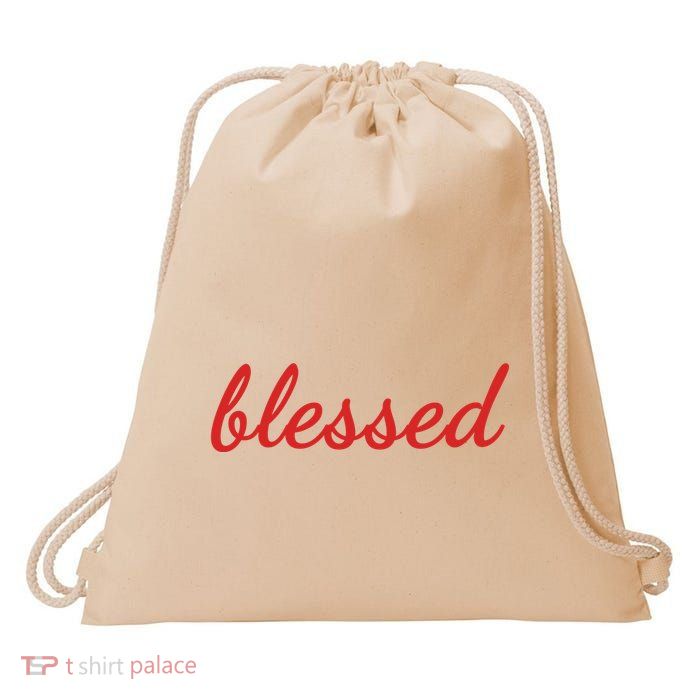 Blessed Red Christian Drawstring Bag