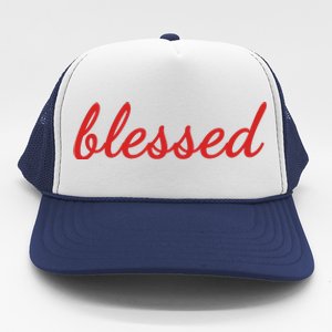 Blessed Red Christian Trucker Hat