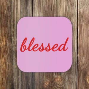 Blessed Red Christian Coaster