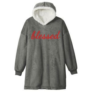 Blessed Red Christian Hooded Wearable Blanket