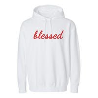 Blessed Red Christian Garment-Dyed Fleece Hoodie