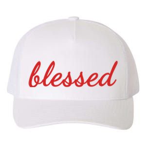 Blessed Red Christian Yupoong Adult 5-Panel Trucker Hat