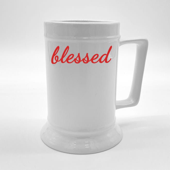 Blessed Red Christian Beer Stein