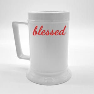 Blessed Red Christian Beer Stein